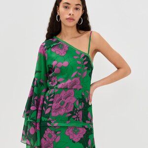 NEW NWT TRUTH Kara Dress Tea Party Print Green (L)